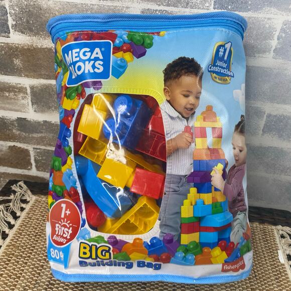 NEW Fisher Price Mega Blocks 1+ First Builders Bag of Building Blocks 80 pieces - Picture 6 of 9